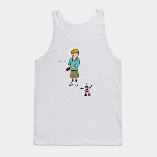 Boy with toy robot : Tank Top